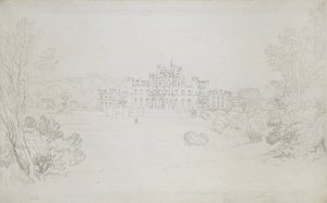 ロウザー城、1809年（織り紙に黒鉛）